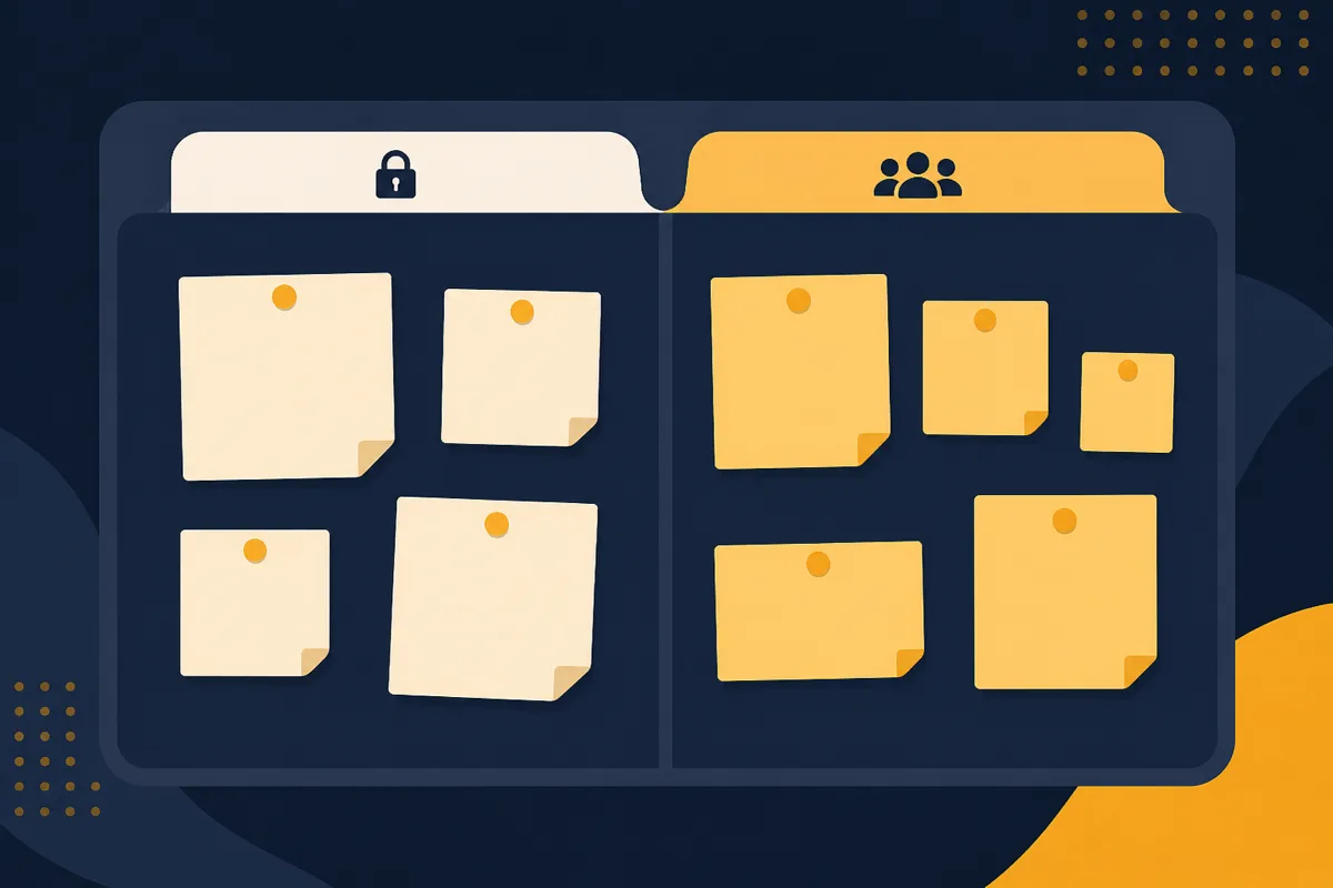ملاحظات لاصقة خاصة وملاحظات غرفة منظمة في تبويبات